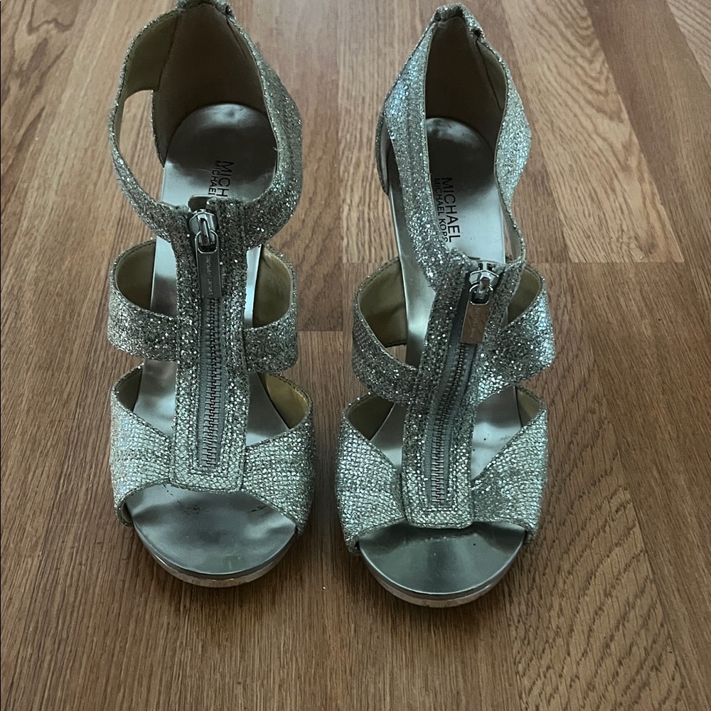 Michael Kors Sparkling Silver Heels